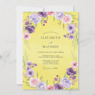 Invitation Mariage de printemps ensoleillé jaune citron