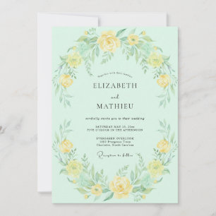 Invitation Mariage de printemps ensoleillé vert menthe