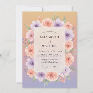 Invitation Mariage de printemps fantaisiste au lavande et à l
