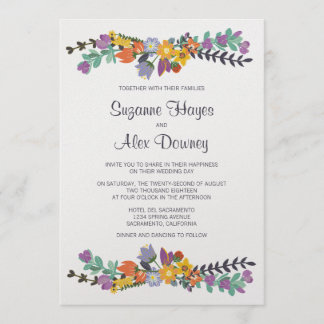 Invitation Mariage de printemps floral brillant