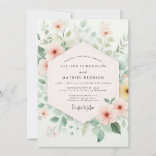 Invitation Mariage de printemps gagnant rose rose