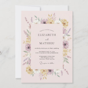 Invitation Mariage de printemps gracieux au lavande rose