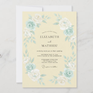 Invitation Mariage de printemps gracieux et crème