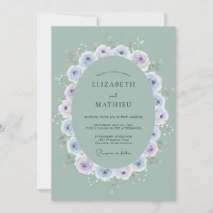 Invitation Mariage de printemps harmonieux vert sauge