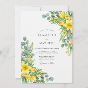 Invitation Mariage de printemps jaune effervescent