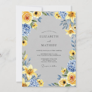 Invitation Mariage de printemps jaune exultant
