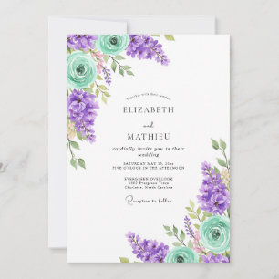 Invitation Mariage de printemps luxuriant de lavande