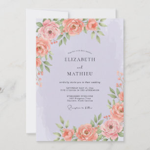 Invitation Mariage de printemps magnifique lavande