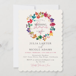 Invitation Mariage de printemps Moutarde Violet Prairie Fête 