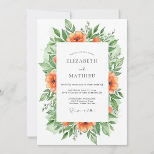 Invitation Mariage de printemps orange tranquille