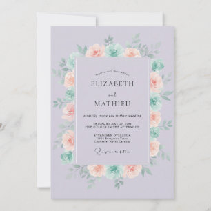 Invitation Mariage de printemps pastel lavande