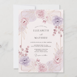 Invitation Mariage de printemps radieux aux tons lilas