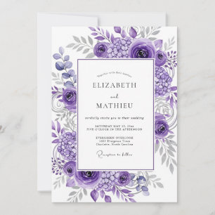Invitation Mariage de printemps raffiné au lavande