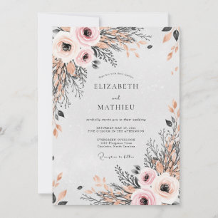 Invitation Mariage de printemps rose divine