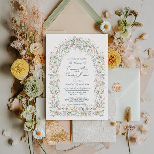 Invitation Mariage de printemps sous une arche florale de lys