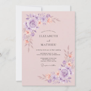 Invitation Mariage de printemps sublime lavande