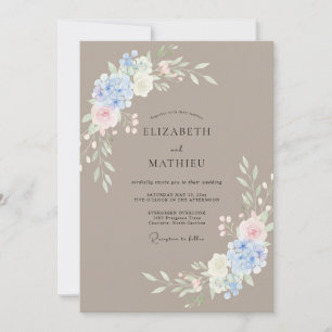 Invitation Mariage de printemps taupe lumineux