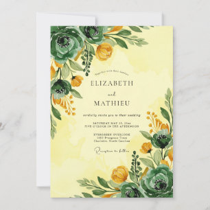 Invitation Mariage de printemps vert émeraude vibrant