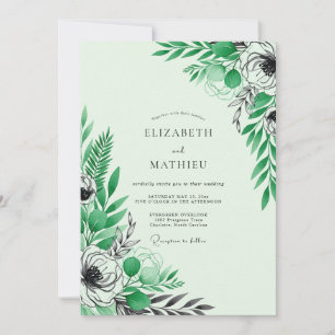 Invitation Mariage de printemps vert menthe croquant