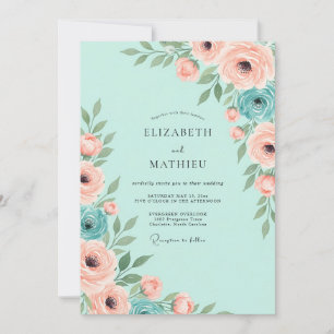 Invitation Mariage de printemps vert menthe lumineux