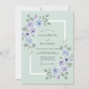 Invitation Mariage de printemps vert menthe paisible