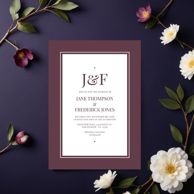 Invitation Mariage de prune de minuit (Midnight Plum Wedding Invitation)