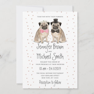 Invitation Mariage de Pug Chien
