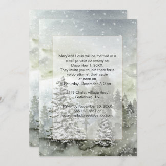 Invitation Mariage de réception uniquement Evergreens Snow Mo