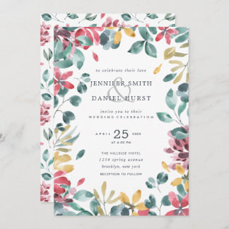 Invitation Mariage de remplissage aquarelle