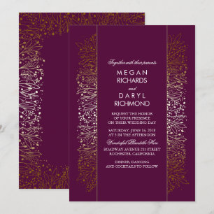Invitation Mariage de respiration pour bébé Vintage d'or et d