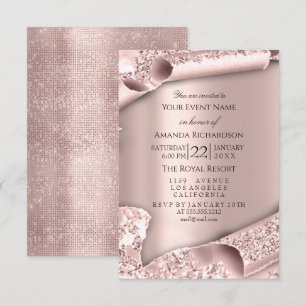 Invitation Mariage de rêve 16 ans Paillettes Effet 3D