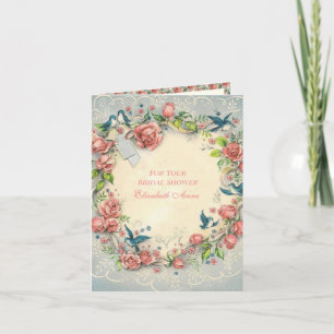 Invitation Mariage de Rêve avec Roses Anciennes, Dentelle et 