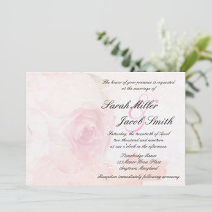 Invitation Mariage de Rose d'aquarelle