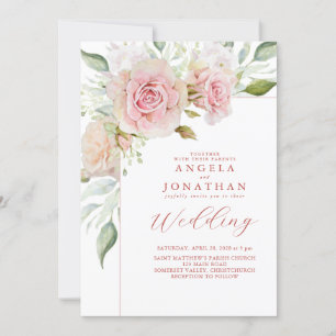 Invitation Mariage de rose pastel