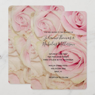 Invitation Mariage de roses blanches jolies roses