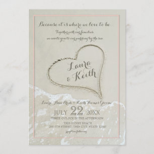 Invitation Mariage de Sand Heart Beach