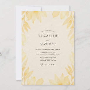 Invitation Mariage de Sauge au Feuillage Jaune Pâle
