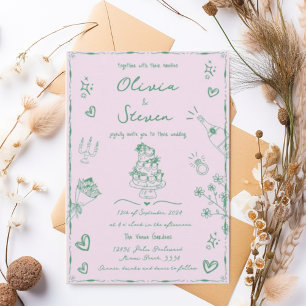 Invitation Mariage de scintillement branché à la main