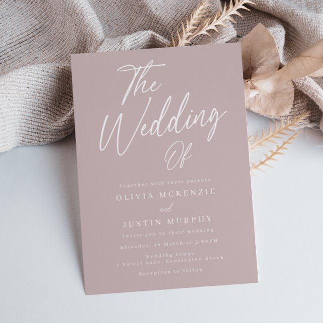 Invitation Mariage de script Blush moderne (Créateur téléchargé)