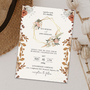 Invitation Mariage de script Boho de crème moderne