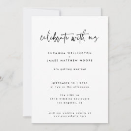 Invitation Mariage de script de calligraphie noir minimal