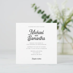 Invitation Mariage de script de calligraphie simpl