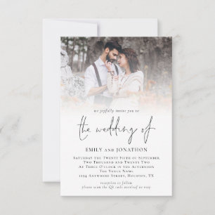 Invitation Mariage de script de code QR de photo moderne