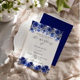 Invitation Mariage de script de fleurs blanches royales