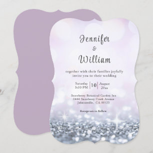 Invitation Mariage de script de Parties scintillant moderne S