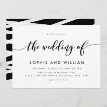 Mariage de script de relaxation noir et blanc