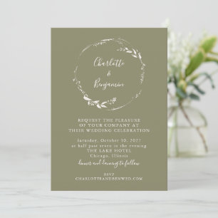 Invitation Mariage de script de serrure de fleurs d'olive pou