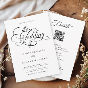 Invitation Mariage de script élégant tout en un