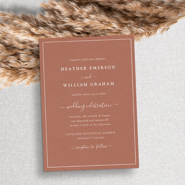 Invitation Mariage de script en terre cuite (Créateur téléchargé)