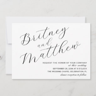 Invitation Mariage de script minimaliste de photo moderne